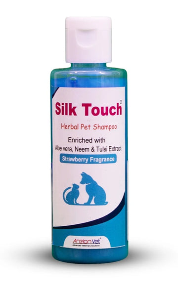 Areion Vet Silk Touch Herbal Pet Shampoo - Fortified With Aloe, Neem & Tulsi